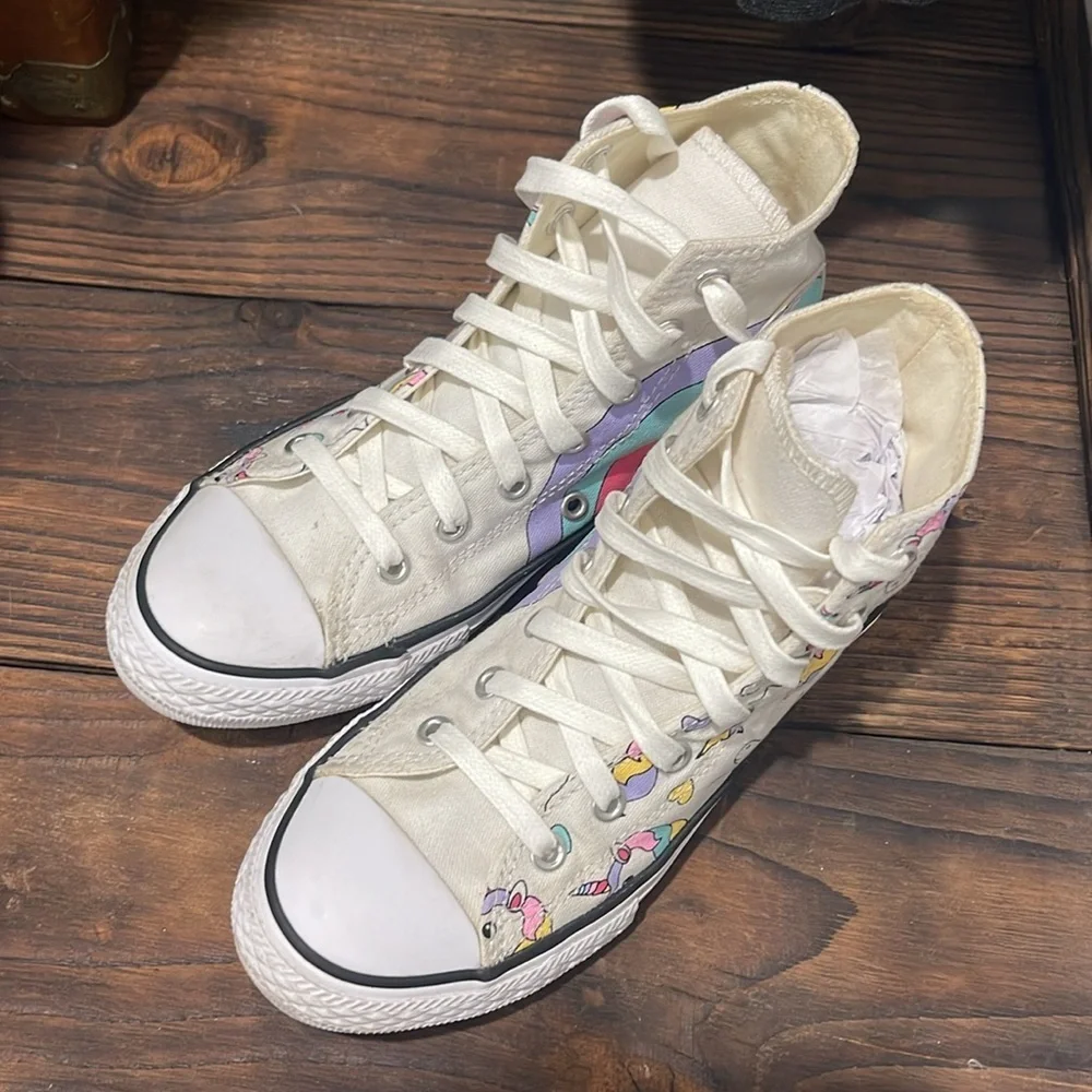 Converse Kids All Star Chuck Taylor High-Top Sneakers with Unicorns and Rainbows